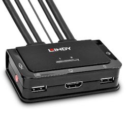 2 Port Kabel KVM Switch, HDMI 10.2G, USB 2.0 + Audio (42340)