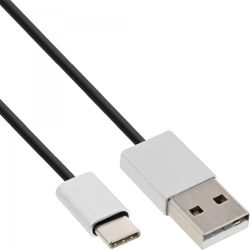 INLINE USB 2.0 Kabel Typ C Stecker an A Stecker schwarz, Alu f (35836)