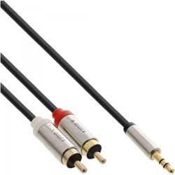 INLINE Slim Audio Cinch Klinke Kabel 3.5mm Stecker an 2x Cinch (99241)