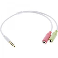 INLINE Audio Headset Adapterkabel 3.5mm Klinke Stecker 4pol.  (99302W)