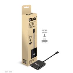Club3D USB-Hub USB 3.2 Typ C > 2x DP       4K60Hz      St/B (CSV-1555)