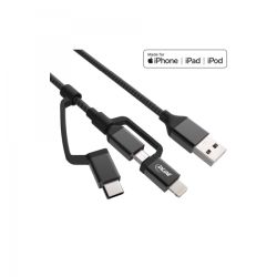 INLINE 3in1 USB Kabel A Stecker auf Micro-USB Typ-C und Light (31415S)