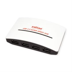 ROLINE USB 3.2 Gen 1 Hub Black and White, 4 Ports, mit Ne (14.02.5027)