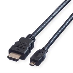 VALUE HDMI High Speed Kabel mit Ethernet, HDMI A ST - Mic (11.99.5581)