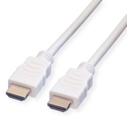 VALUE HDMI High Speed Kabel mit Ethernet, weiß, 1 m (11.99.5701)