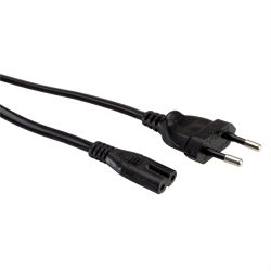 VALUE Netzkabel Euro-Flachstecker auf C7, 2polig, schwarz (19.99.2092)