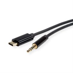 ROLINE Adapter Kabel USB Typ C - 3,5mm Audio, ST/ST, schw (12.03.3217)