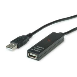 USB 2.0 aktive Kabelverlängerung 30m schwarz (12.99.1111)