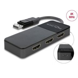 Delock DisplayPort 1.4 > 3x HDMI MST Splitter, Splitter + Switches (87770)