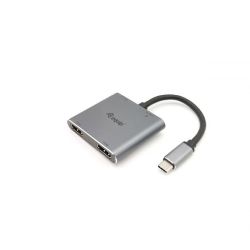 Equip Adapter USB-C -> 2xHDMI,USB-A3.0,PD    4K30Hz 0.15m si (133484)