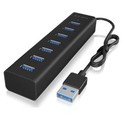 Icy Box IB-HUB1700-U3 7-port USB-Hub schwarz (60819)