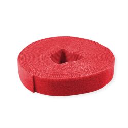 VALUE Klettband auf Rolle, 10mm, rot, 25 m (25.99.5253)