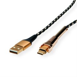 Roline ROLINE GOLD USB 2.0 Sync- + Ladekabel, Typ A - C, ST/ST, (11.02.8920)