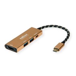 ROLINE GOLD USB Typ C Dockingstation, HDMI 4K, 2x USB 3.2 (12.02.1119)