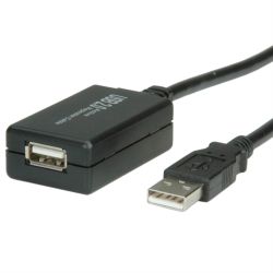 USB 2.0 aktives Verlängerungskabel 12m schwarz (12.99.1110)