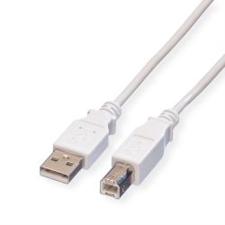 VALUE USB 2.0 Kabel, Typ A-B, weiß, 3 m (11.99.8831)