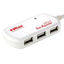 ROLINE USB 2.0 4-Port Hub mit Repeater, 12 m (12.04.1085)