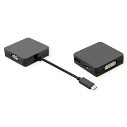 Adapter USB-C 3.0 zu DisplayPort/HDMI/DVI/VGA schwarz (12.99.3231)