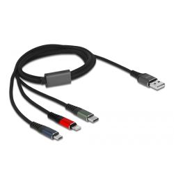 USB Ladekabel 3 in 1 für Lightning / Micro USB / USB Type-C 1m (87277)