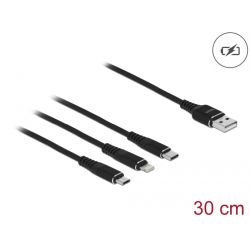 USB Ladekabel 3-in-1 USB-A > Lightning + Micro USB + USB-C (87152)