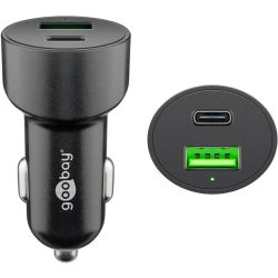 Dual-USB Auto Schnellladegerät USB-C PD (Power Delivery) (39908)