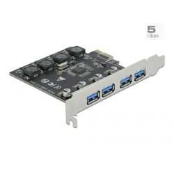 PCIe x1 zu 4x ext. USB Typ-A USB 3.2 Gen 1, USB-Controller (90509)