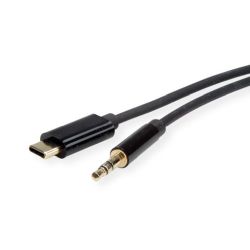 ROLINE Adapter Kabel USB Typ C - 3,5mm Audio, ST/ST, schw (12.03.3216)