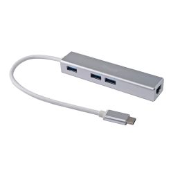 Equip Adapter USB-C -> RJ45 10/100/1000,3xUSB3.0    0.15m sw (133481)