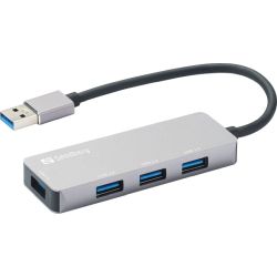 4-port USB-A Hub USB-A 3.0 grau (333-67)
