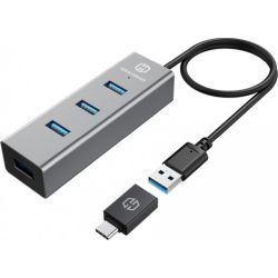 4-port USB-Hub USB-A 3.0 grau/schwarz (G-HUB4-AC)