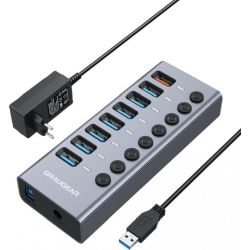 8-fach USB-Hub USB-B 3.0 grau/schwarz (G-HUB71-A)