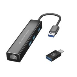 CONCEPTRONIC Adapter USB3.0-> RJ45,3xUSB3.0,TypC Ad 0.15m s (DONN07BA)