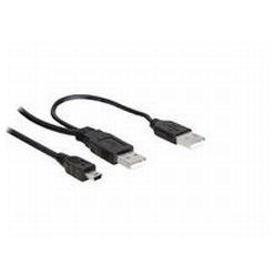 USB 2.0-Y-Kabel, 2x A/Mini-B 5-polig (82447)