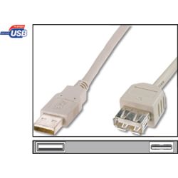 USB Verlängerungskabel A-BU - A-ST 1.8m (AK-300202-018-E)