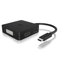 Adapter IcyBox 4in1 Video Adapter USB-C -> VGA/HDMI/DVI- (IB-DK1104-C)
