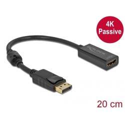 Delock Adapter DP 1.2 St zu HDMI Bu 4K Passiv schw (63559)