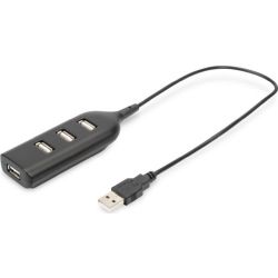 4-port USB-Hub schwarz USB-A 2.0 (AB-50001-1)