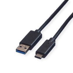Kabel USB-A 3.2 Stecker zu USB-C 3.2 Stecker 0.5m schwarz (11.44.9010)