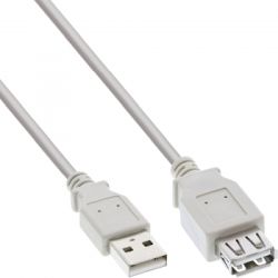 INLINE USB 2.0 Verlaengerung Stecker/Buchse Typ A beige/grau  (34650X)
