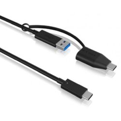 USB Adapterkabel IcyBox USB3.2(Gen2) Type-C zu Type A+C 1m (IB-CB034)