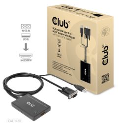 Club-3D Adapter VGA,USB-A->HDMI 0.6m 28AWG (CAC-1720)