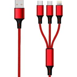 2GO 3in1 USB Ladekabel rot 1,5m (797150)