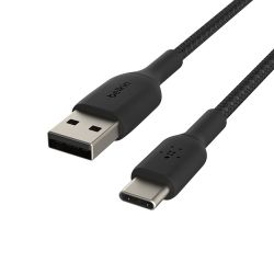 BoostCharge Braided Kabel USB-A zu USB-C 2m schwarz (CAB002BT2MBK)