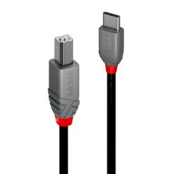2m USB 2.0 Typ C an B Kabel, Anthra Line (36942)