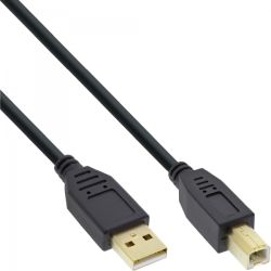 InLine USB 2.0 A>B schwarz Kontakte gold 2m (34518S)