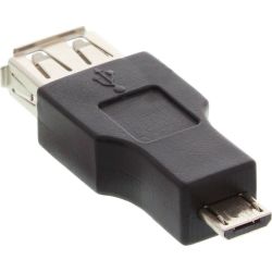 OTG Adapter USB Micro-B Stecker zu USB-A Buchse schwarz (31608)