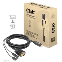 Club3D Kabel   HDMI+Micro-USB-Buchse > VGA+3,5mm  2m  St/Bu (CAC-1712)