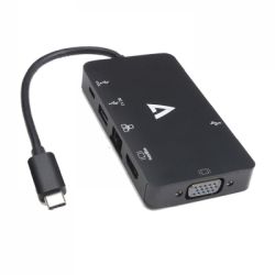 USB-C VIDEO + ETHERNET ADAPTER (V7UC-U3CRJ45HDVG-BLK)
