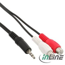 Kabel 3.5mm Klinke Stecker zu 2x Cinch Buchse 0.2m schwarz (89941A)