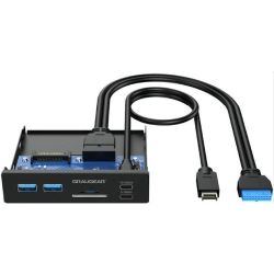 Multi Frontblende mit USB Hub und Kartenleser schwarz (G-MP01CR)